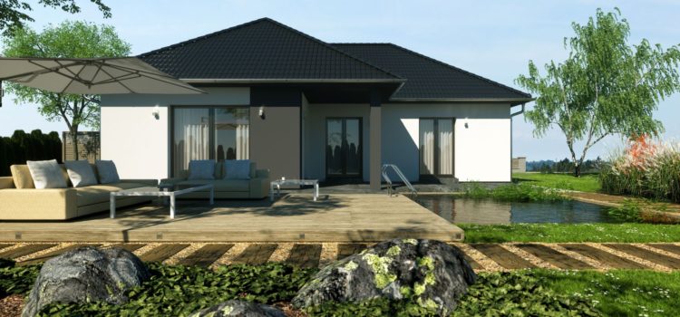3 Bungalovy L s atriem Chýně s garáží